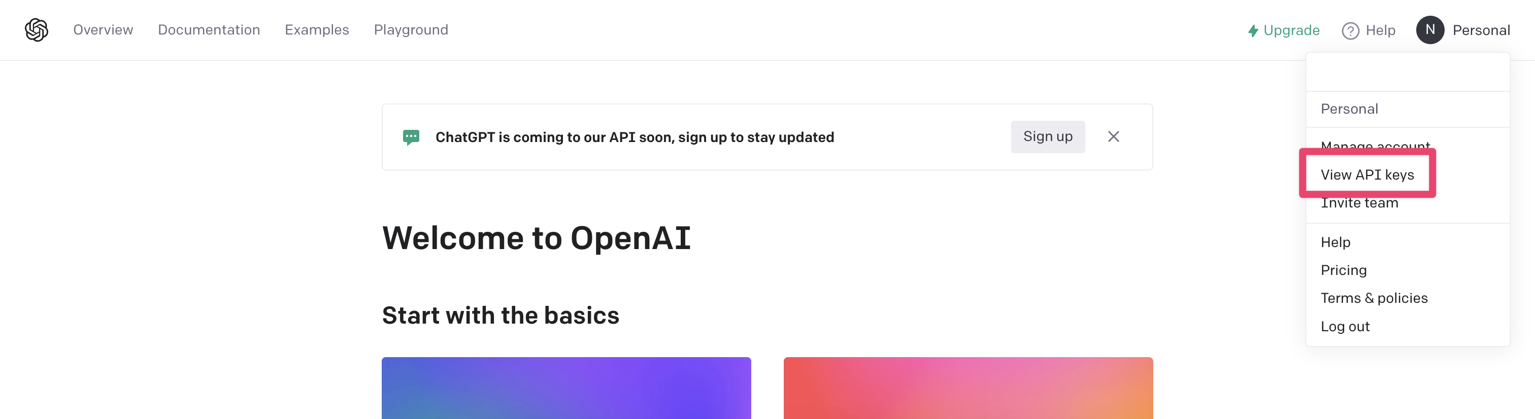 Open AI profile popover