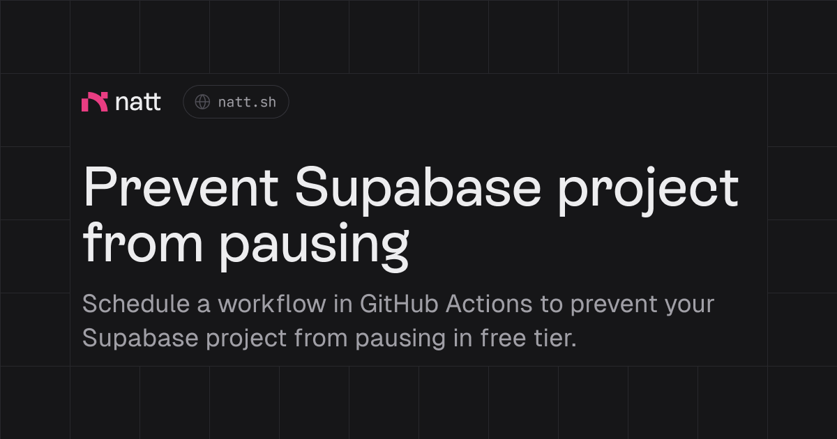 Prevent Supabase project from pausing with GitHub Actions