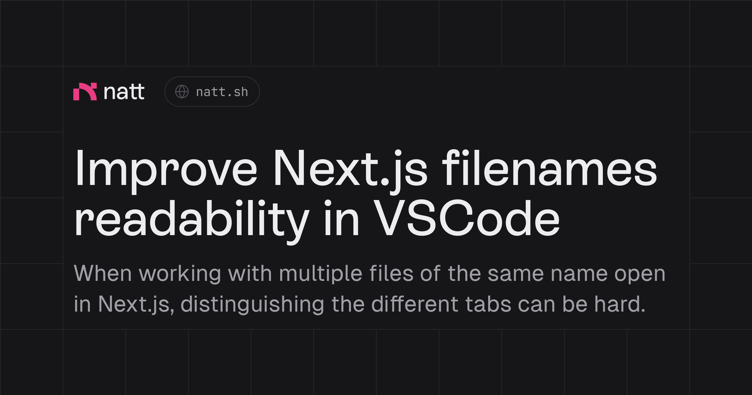 Improve Next.js filenames readability in VSCode with custom tab labels